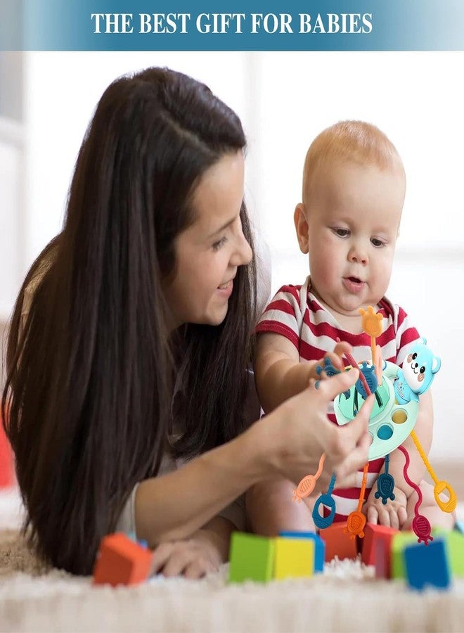 STOFFIER GARTEN Baby Montessori Toys, Baby's Sensory Toy, Food Grade Silicone Pull String Activity Toy, Baby Travel Toy and Teething Press Ball Feeding Bottle Toy for 1-3 Years Old - Image 5